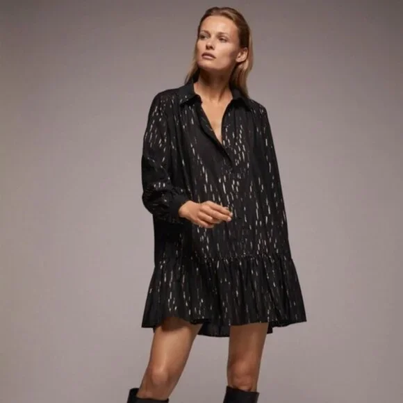 Zara | Dresses | Nwt Zara Black And Metallic Gold Mini Dress Size Xxl |  Poshmark